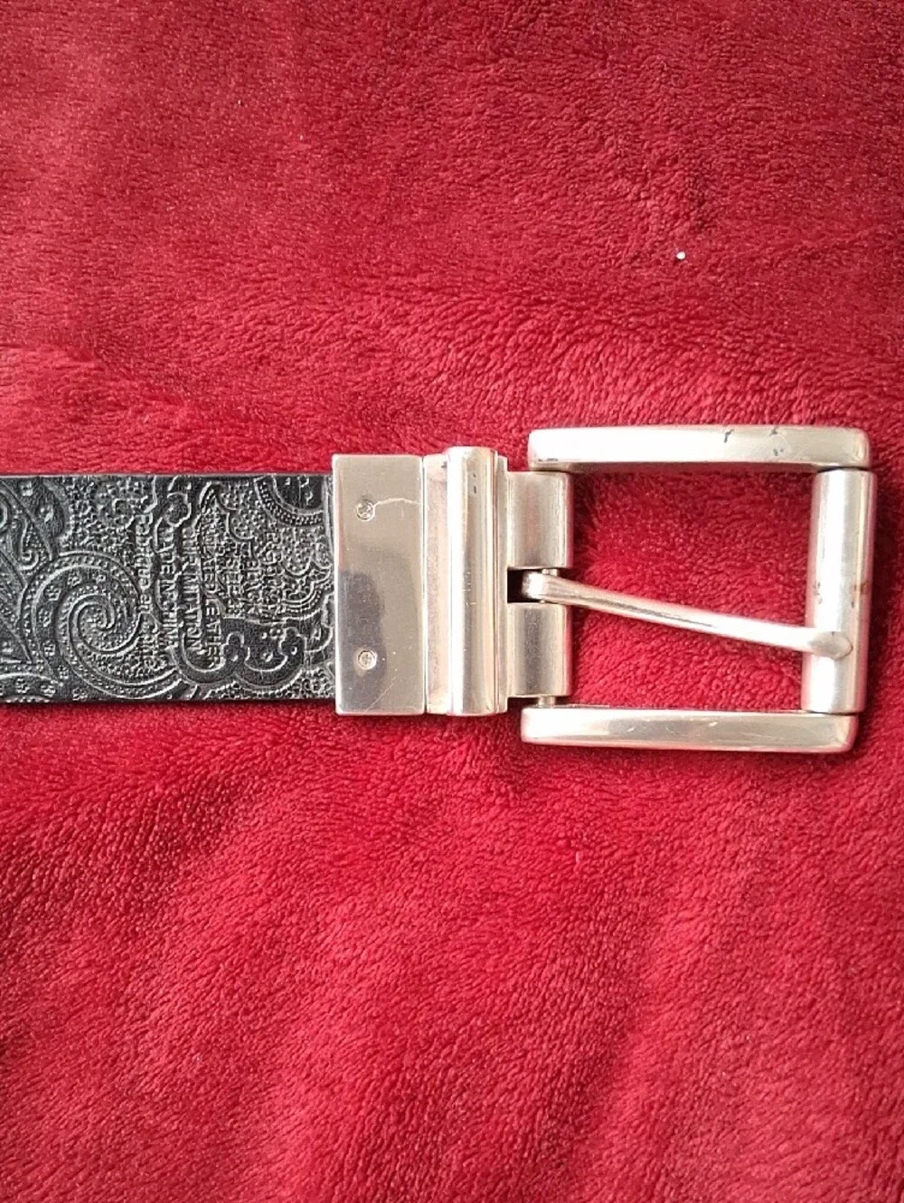 Robert Graham Reversible Black Simulated Leather Belt Size 38